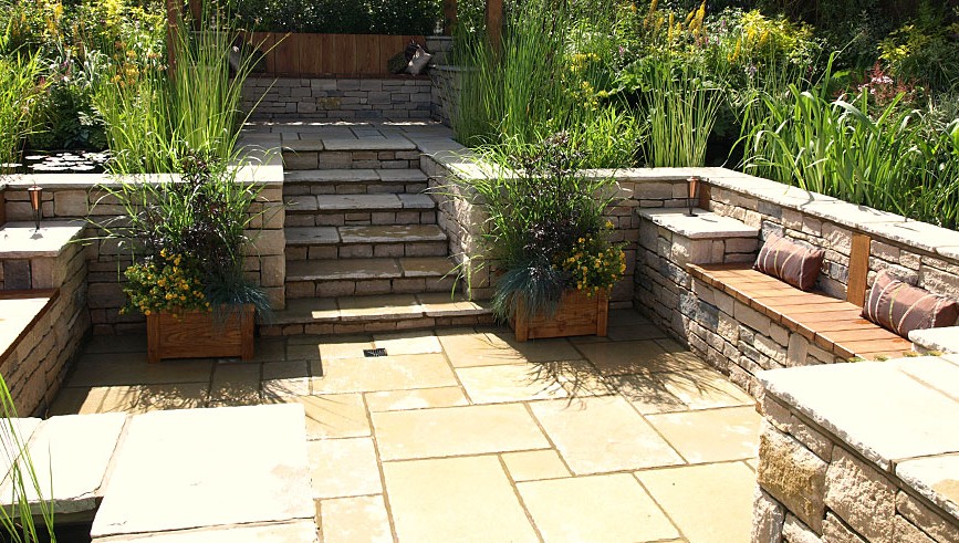 sunken patio landscaping supplies